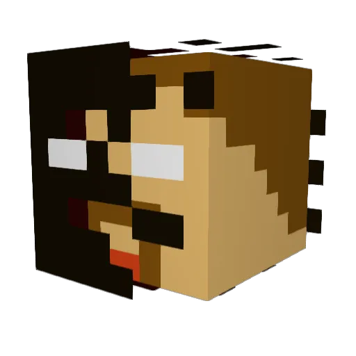 CALANDONNY Minecraft avatar head, 3D render