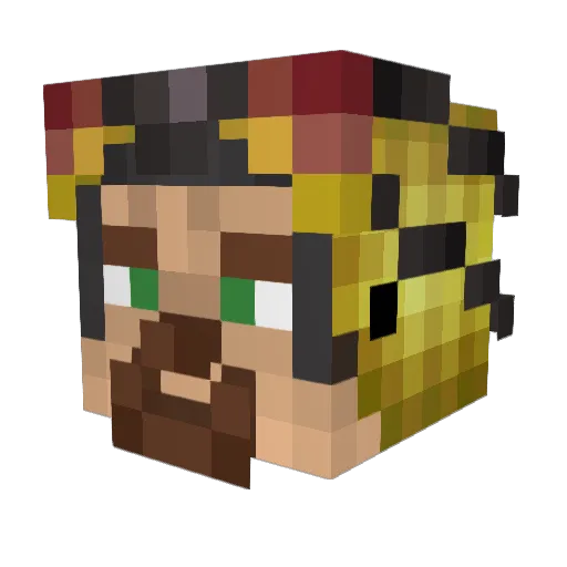 CAPTAINPIXELZXD Minecraft avatar head, 3D render
