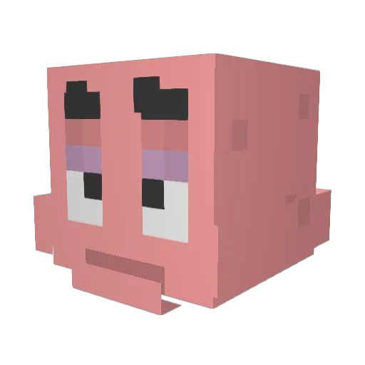 CARVARC14 Minecraft avatar head, 3D render