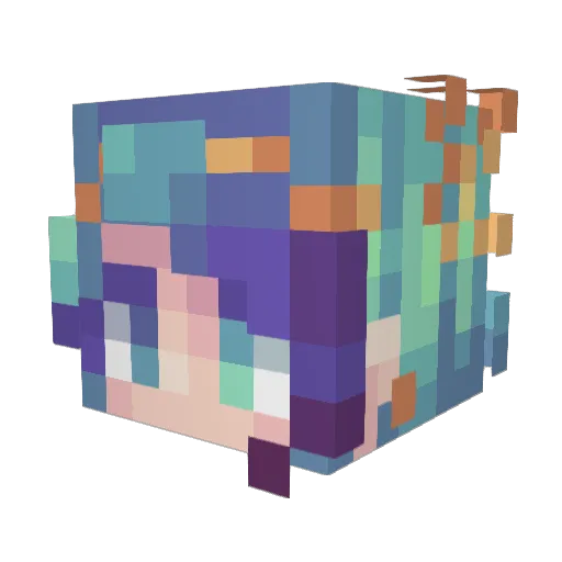 CAT3381 Minecraft avatar head, 3D render