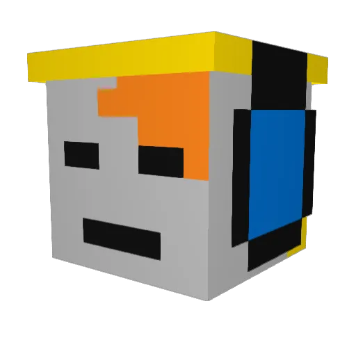 CAT_BRUH Minecraft avatar head, 3D render