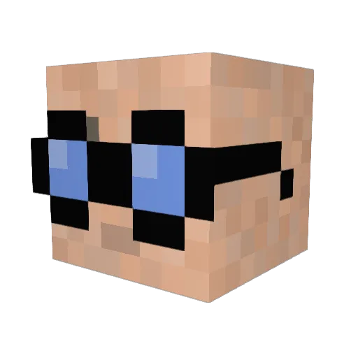 CBAT Minecraft avatar head, 3D render