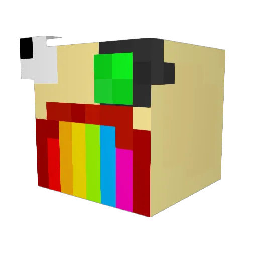 CBCB121 Minecraft avatar head, 3D render
