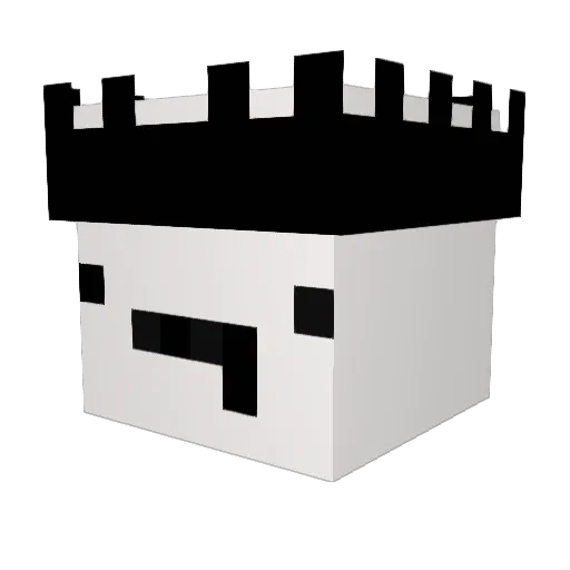 CBDA Minecraft avatar head, 3D render