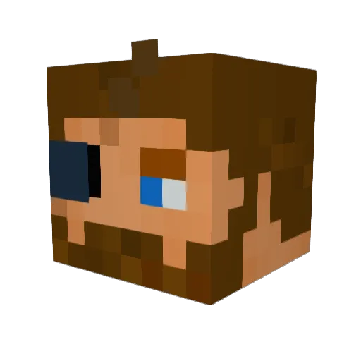 CBV615 Minecraft avatar head, 3D render
