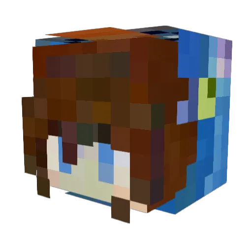 CCF_100 Minecraft avatar head, 3D render