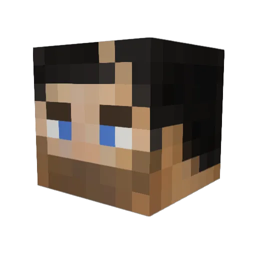 CCFireball Minecraft avatar head, 3D render