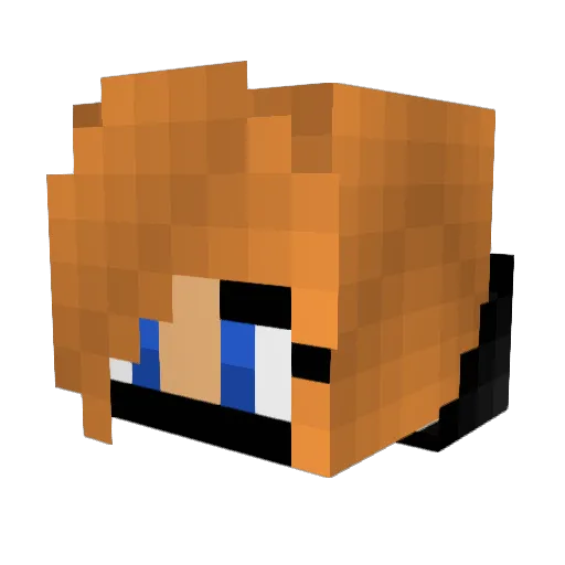 CCGinjaNinja Minecraft avatar head, 3D render