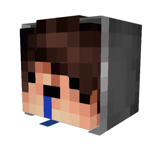 CCWaterMan Minecraft avatar head, 3D render