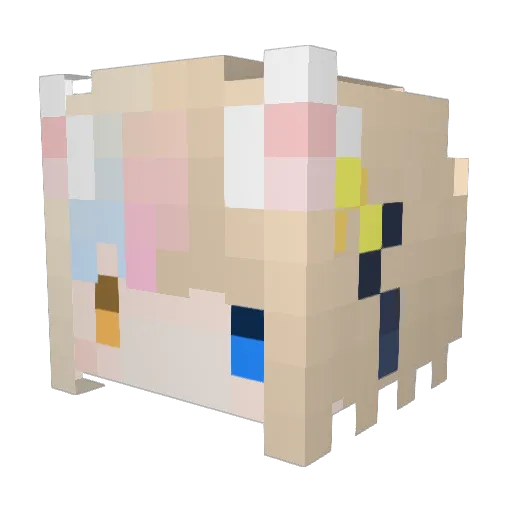 CC_People Minecraft avatar head, 3D render