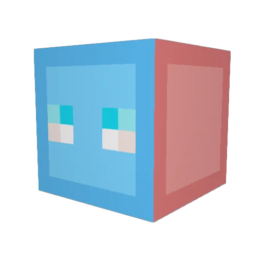 CC_smallone Minecraft avatar head, 3D render