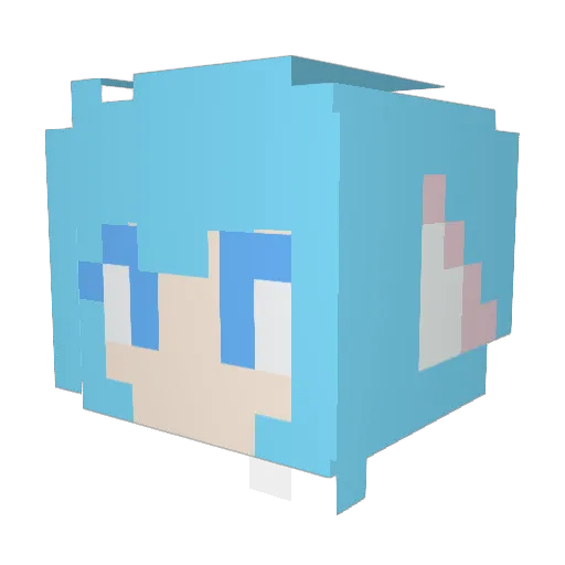CDB_ Minecraft avatar head, 3D render