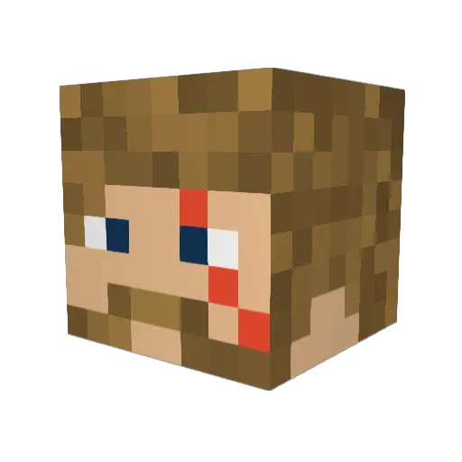 CDog_12 Minecraft avatar head, 3D render