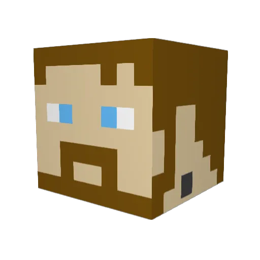 CEO_of_Ram Minecraft avatar head, 3D render