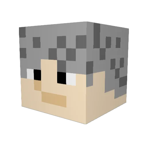 CFZZC Minecraft avatar head, 3D render