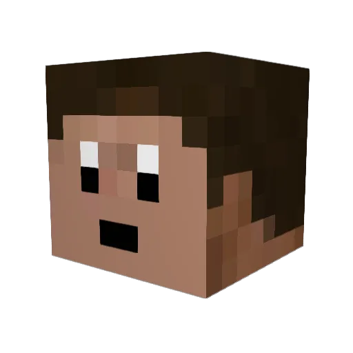 CGT34 Minecraft avatar head, 3D render