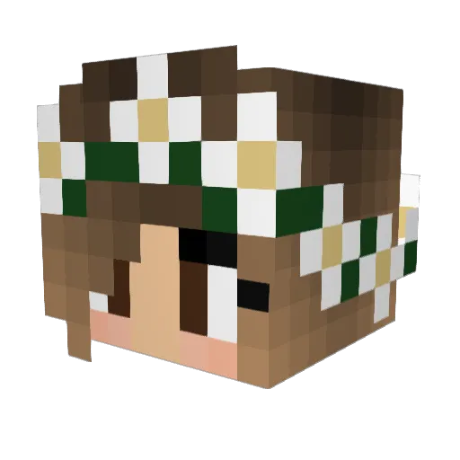 CGgymnast Minecraft avatar head, 3D render
