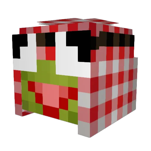 CH1CKE3N Minecraft avatar head, 3D render