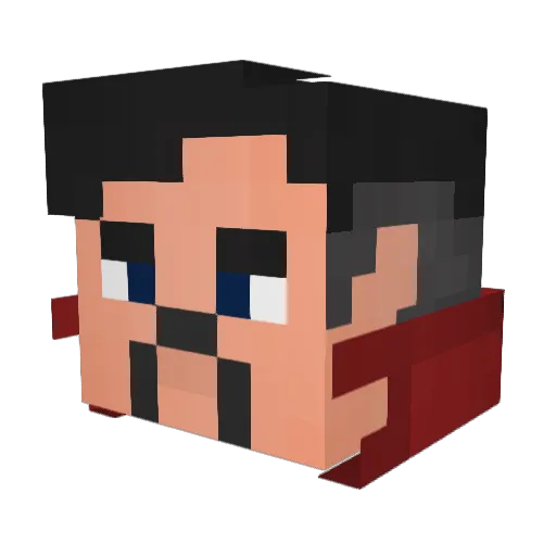 CH3FBOT_05 Minecraft avatar head, 3D render