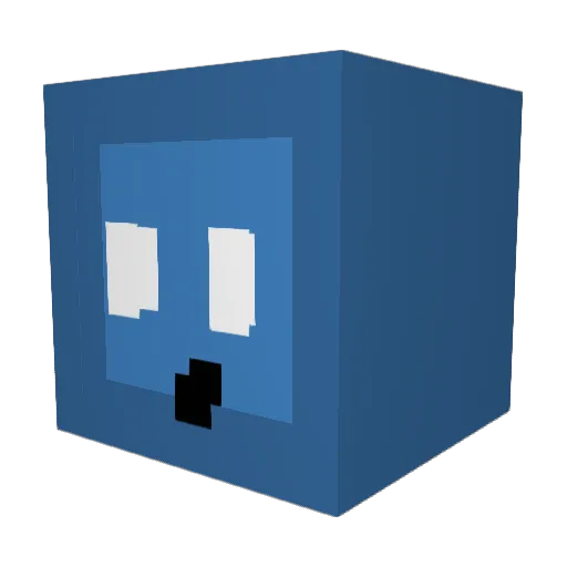 CH3F_BOT_04 Minecraft avatar head, 3D render