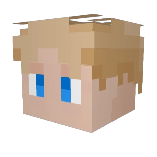 CH3WK0 Minecraft avatar head, 3D render