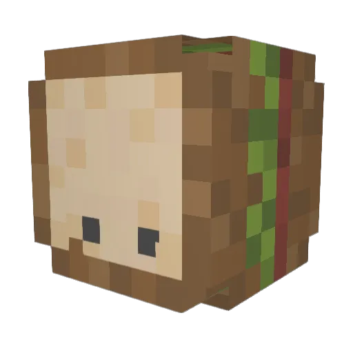 CH7EB Minecraft avatar head, 3D render