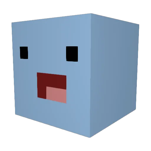 CHADDED Minecraft avatar head, 3D render
