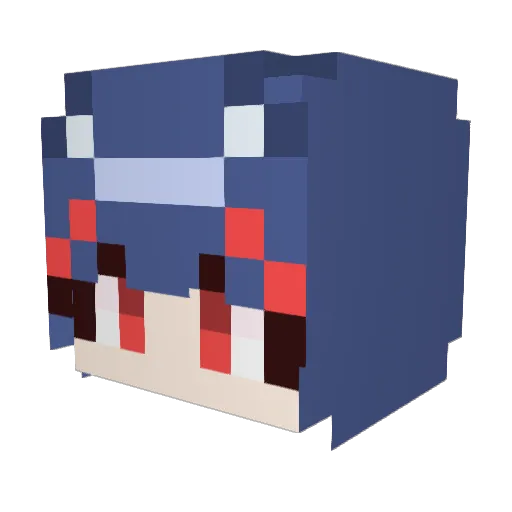 CHAEDA_ Minecraft avatar head, 3D render