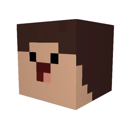 CHARLUX Minecraft avatar head, 3D render