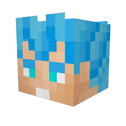 CHAVIT0 Minecraft avatar head, 3D render