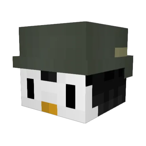 CHA_PENGU Minecraft avatar head, 3D render