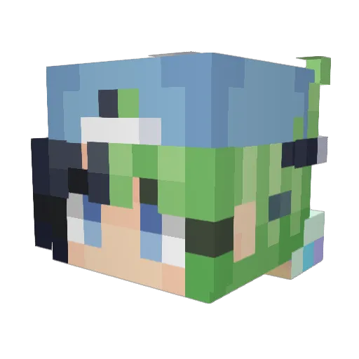 CHEN_WEN Minecraft avatar head, 3D render