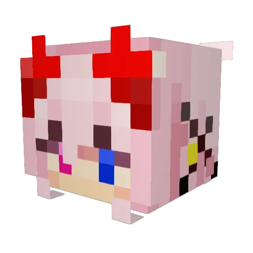 CHERRIREAL Minecraft avatar head, 3D render