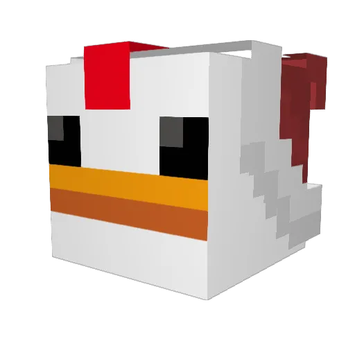CHICKENX7xMIWC Minecraft avatar head, 3D render