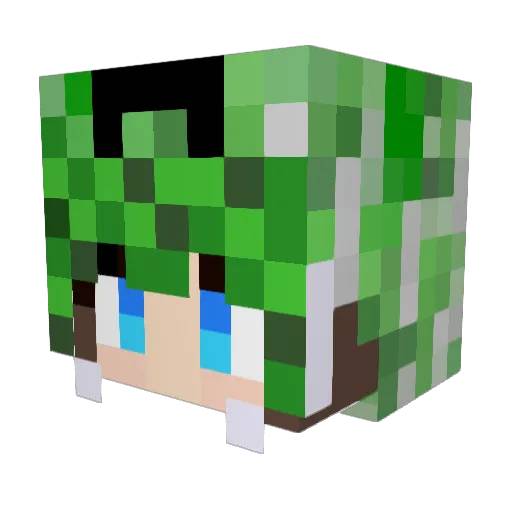 CHIENAGAI Minecraft avatar head, 3D render