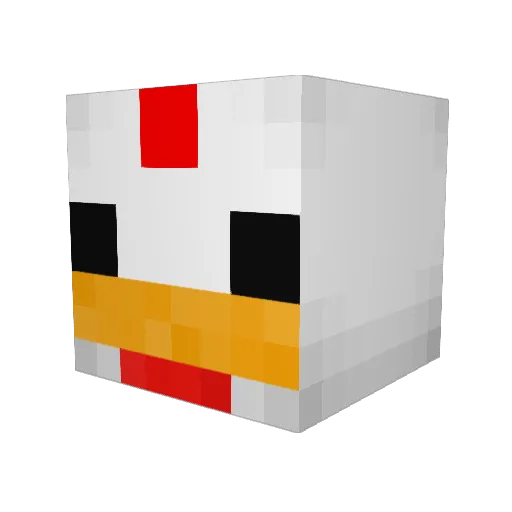 CHIIFF Minecraft avatar head, 3D render