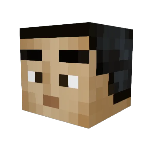 CHINESE_MAN29 Minecraft avatar head, 3D render
