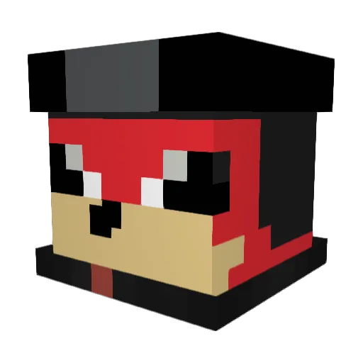 CHINODAWE Minecraft avatar head, 3D render