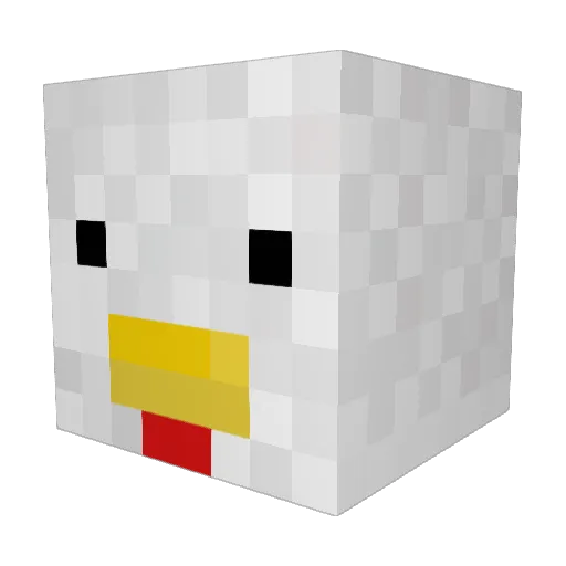CHKN_Master Minecraft avatar head, 3D render
