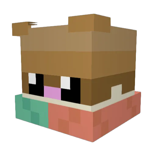 CHOMIKSA Minecraft avatar head, 3D render