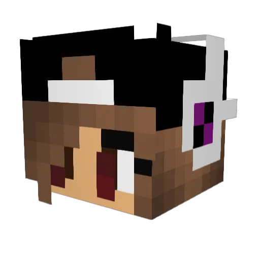 CHRISTINEQ Minecraft avatar head, 3D render