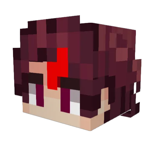 CHUANG___21 Minecraft avatar head, 3D render