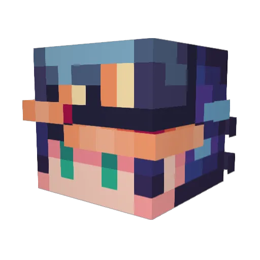 CHUCHOCR4ZY Minecraft avatar head, 3D render