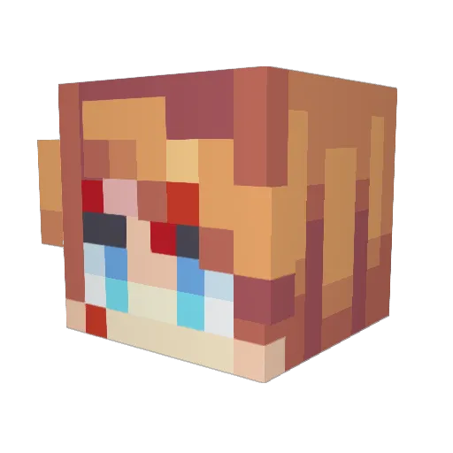 CHUCKYUWU Minecraft avatar head, 3D render