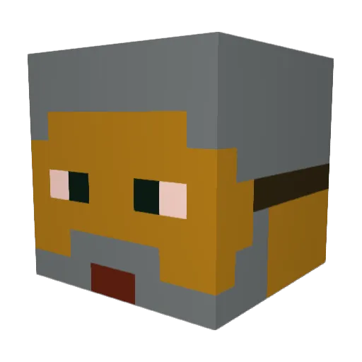 CHUUSSKY Minecraft avatar head, 3D render
