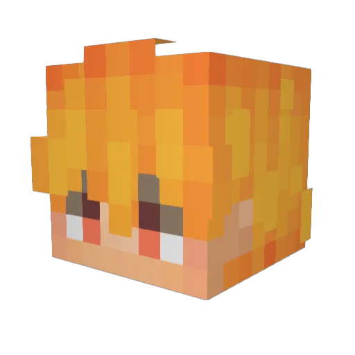 CH_Denji Minecraft avatar head, 3D render