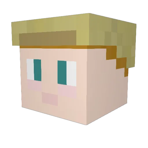 CIE_lch Minecraft avatar head, 3D render