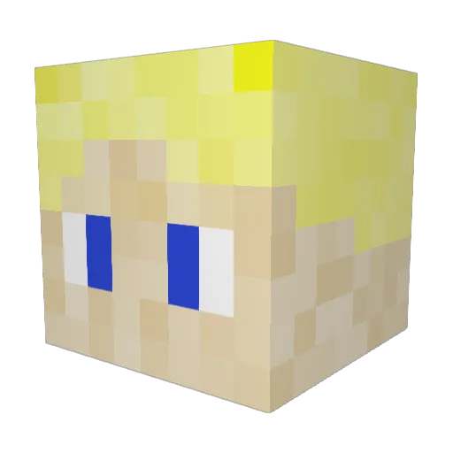 CIKgg80 Minecraft avatar head, 3D render
