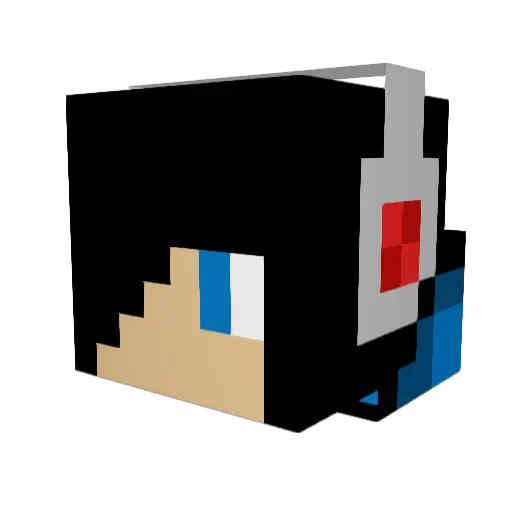 CJ2141 Minecraft avatar head, 3D render