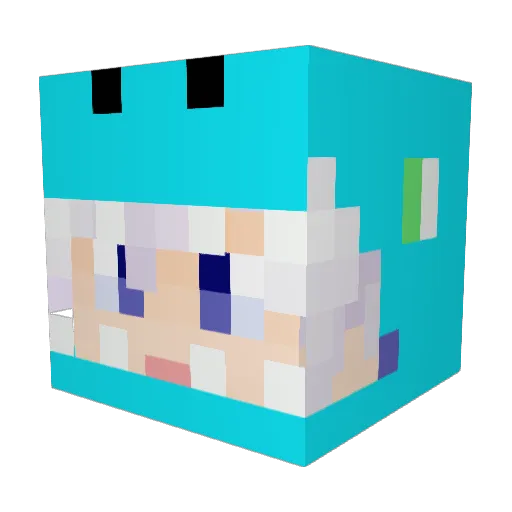 CJAdv Minecraft avatar head, 3D render